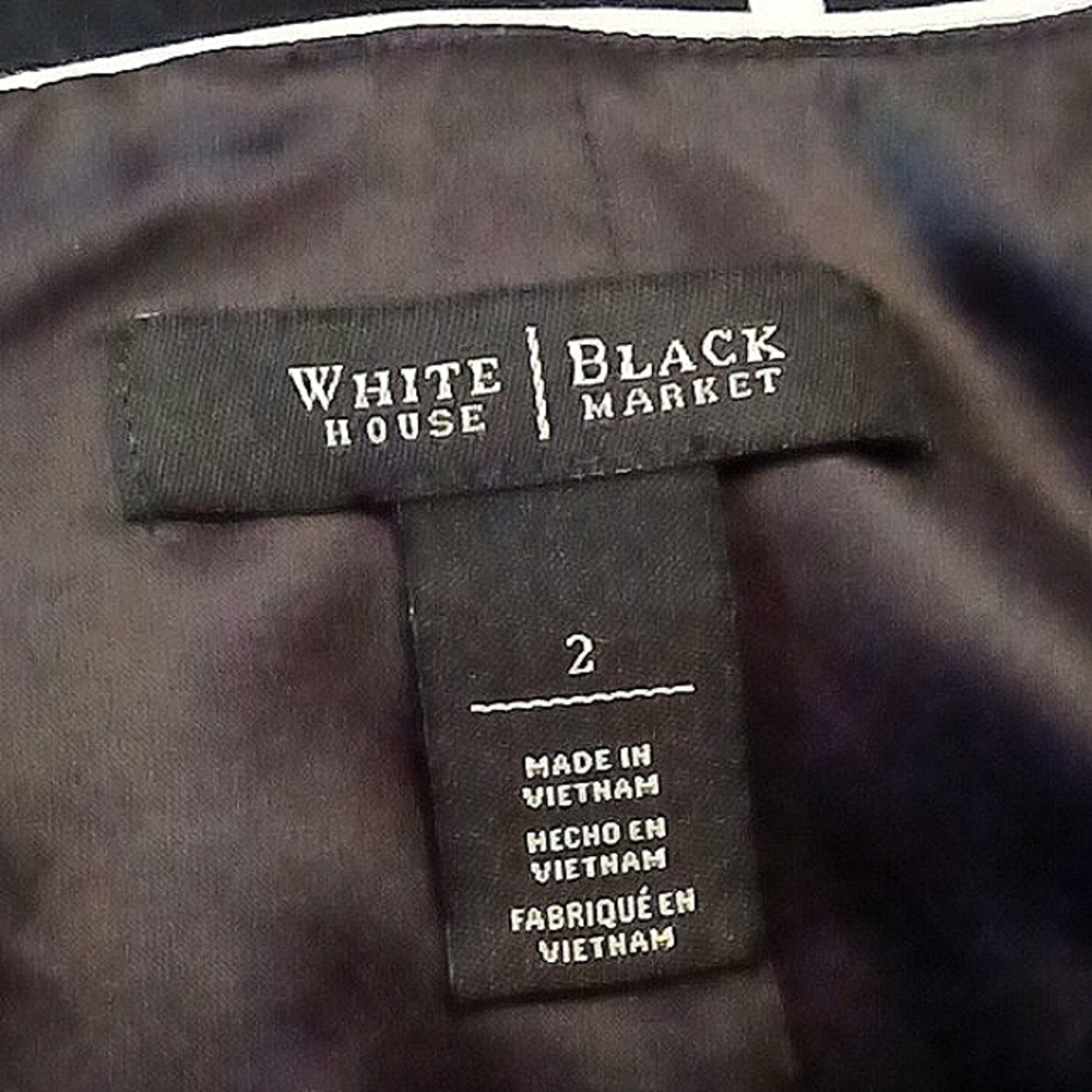 White House Black Market Black and White Ponte Sheath Midi Dress - Picture 5 of 7